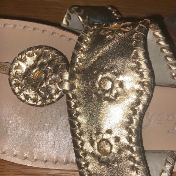 Jack Rogers Gold Flat Jack Sandals - Picture 10 of 13